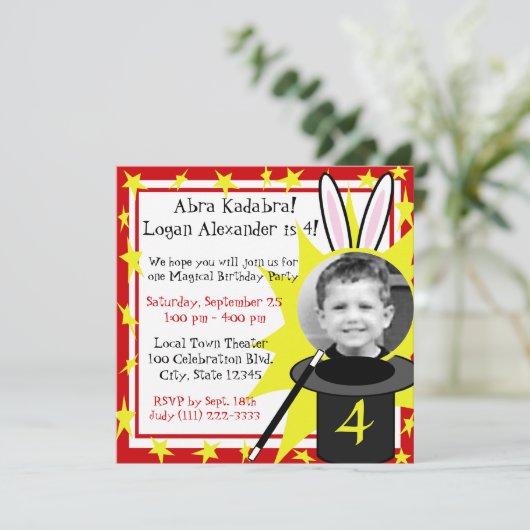 Magic Me Birthday Einladung (Stehend Vorderseite)