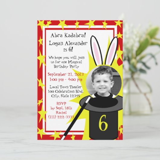 Magic Me Birthday Einladung (Stehend Vorderseite)