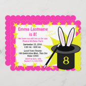 Magic Me Birthday Pink Einladung (Vorne/Hinten)