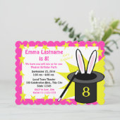 Magic Me Birthday Pink Einladung (Stehend Vorderseite)