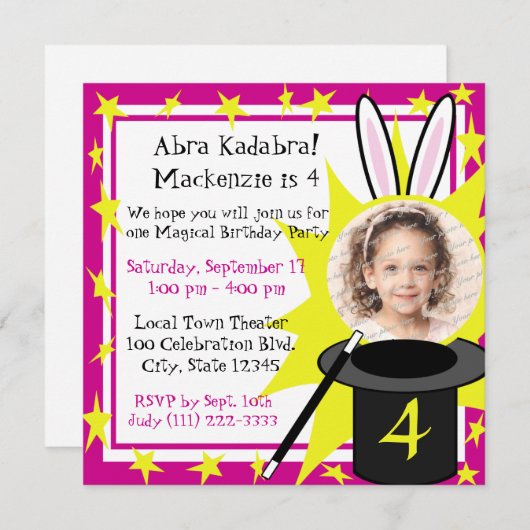 Magic Me Foto Einladung (Vorne/Hinten)