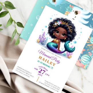 Magic Mermaid Birthday Party Einladung