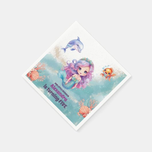 Magic Mermaid Birthday Party Serviette (Ecke)