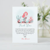 Magic Mermaid Princess Birthday Party Dankeskarte (Stehend Vorderseite)