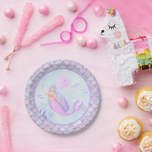 Magic Mermaid Scales Birthday Party Pappteller (Party)