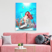 Magic Mermaid Wrapped Canvas Leinwanddruck (Insitu (Wohnzimmer))
