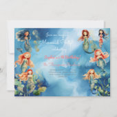 Magic Mermaids Geburtstag Einladung (Vorderseite)