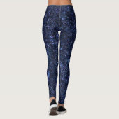 Magic Midnight Navy Blue Glitzer CUSTOM TEXT Leggings (Rückseite)
