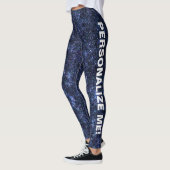 Magic Midnight Navy Blue Glitzer CUSTOM TEXT Leggings (Links)