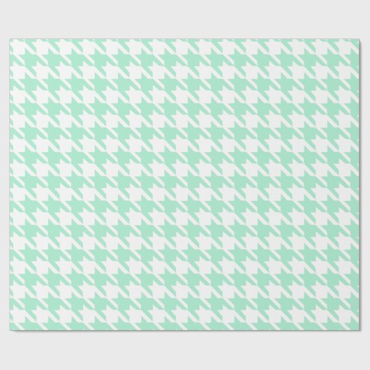 Magic Mint and White Hahnentrittmuster Pattetrn Geschenkpapier (Flach)