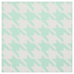 Magic Mint and White Hahnentrittmuster Pattetrn Stoff