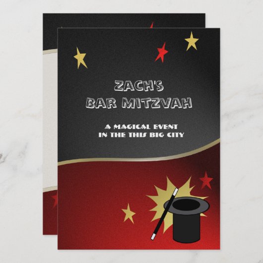 Magic Mitzvah Einladung (Vorne/Hinten)