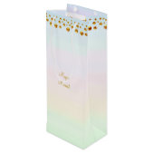 Magic Moment & Gold Confetti Geschenktüte Für Weinflaschen (Rückseite Schrägansicht)