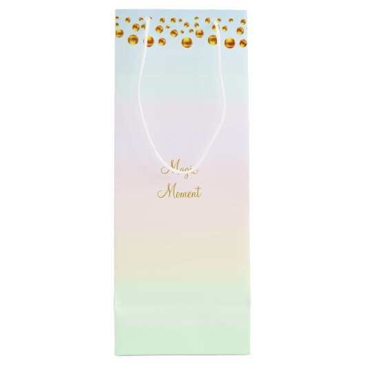 Magic Moment & Gold Confetti Geschenktüte Für Weinflaschen (Rückseite)