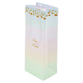 Magic Moment & Gold Confetti Geschenktüte Für Weinflaschen (Vorderseite Schrägansicht)