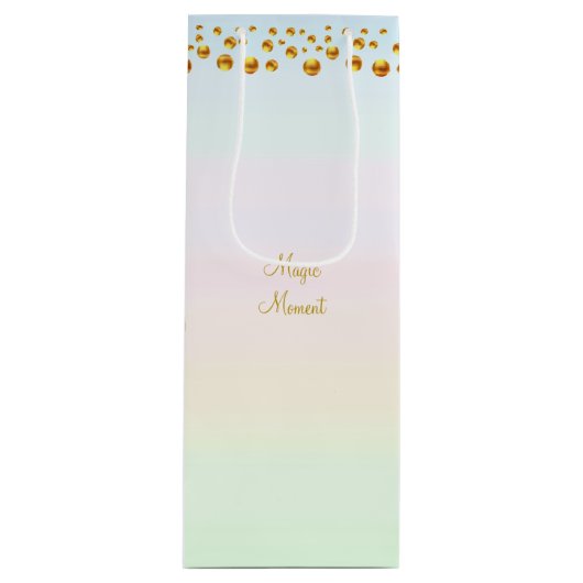 Magic Moment & Gold Confetti Geschenktüte Für Weinflaschen (Vorderseite)