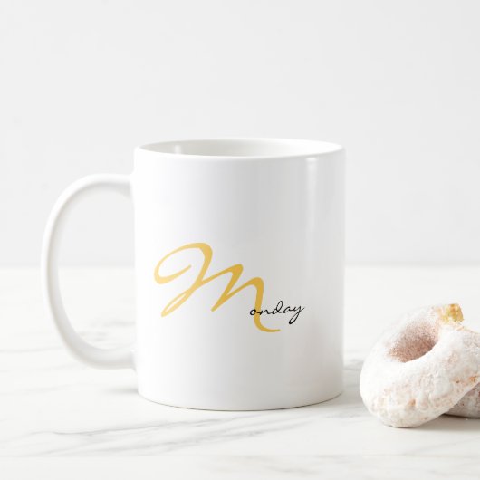 Magic Monday Motivation New Start Typography Kaffeetasse (Mit Donut)