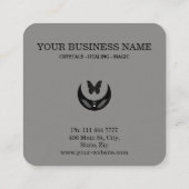 Magic Moon Feathers Moth Boho Universe Quadratische Visitenkarte (Rückseite)