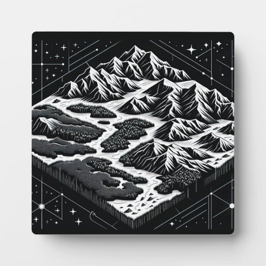 Magic Mountain Map Fotoplatte (Vorderseite)