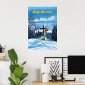 Magic Mountain Vermont Skigebiet Reiseplakat Poster (Heimbüro)