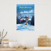 Magic Mountain Vermont Skigebiet Reiseplakat Poster (Küche)