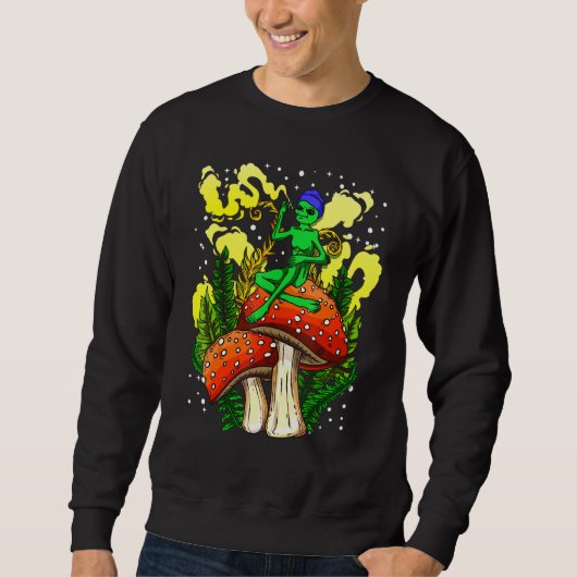 Magic Mushroom Alien - Alien Acid Trip Ufo Sweatshirt (Vorderseite)