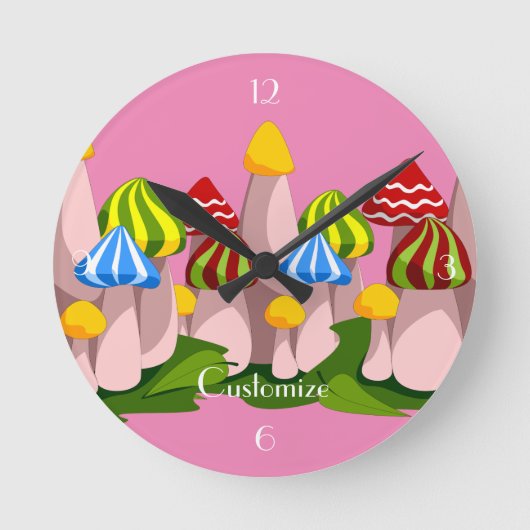 Magic Mushroom Cathedral Thunder_Cove Runde Wanduhr (Vorderseite)