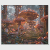 Magic Mushroom Fairy Forest Digitale Kunst Geschenkpapier (Flach)
