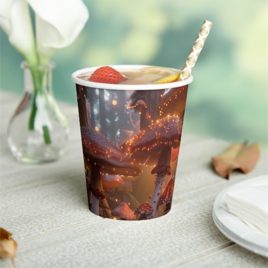 Magic Mushroom Fairy Forest Digitale Kunst Pappbecher (In Situ)