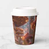 Magic Mushroom Fairy Forest Digitale Kunst Pappbecher (Rückseite)