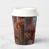 Magic Mushroom Fairy Forest Digitale Kunst Pappbecher (Rechts)