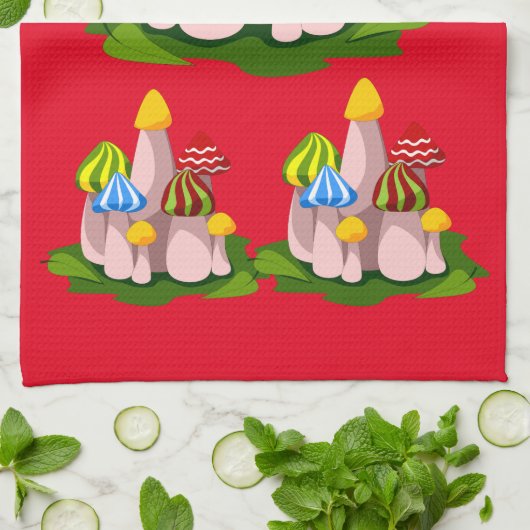 Magic Mushroom Kathedrale Thunder_Cove Geschirrtuch (Gefaltet)