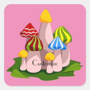Magic Mushroom Kathedrale Thunder_Cove Quadratischer Aufkleber