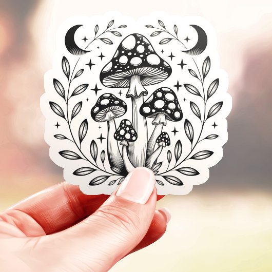 Magic Mushroom Night Aufkleber