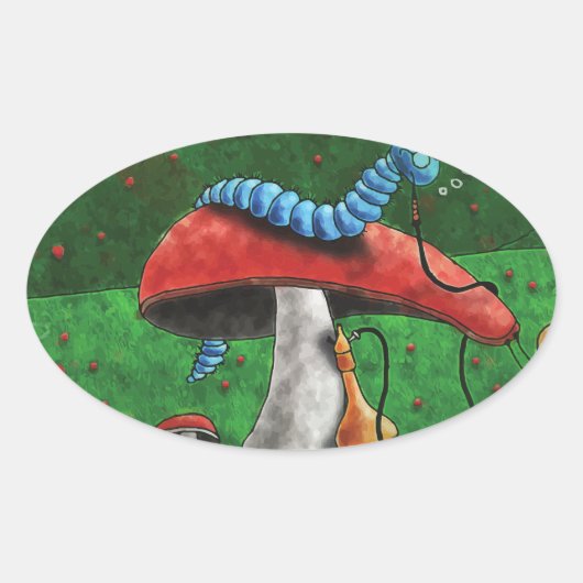 Magic Mushroom Ovaler Aufkleber (Vorderseite)