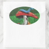 Magic Mushroom Ovaler Aufkleber (Tasche)