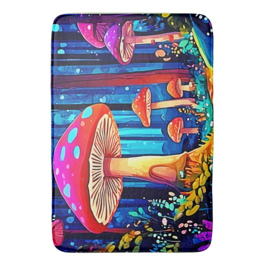 Magic Mushroom Path Design Badematte (Vorderseite Vertikal)
