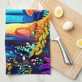 Magic Mushroom Path Design Geschirrtuch (Viertel Falte)