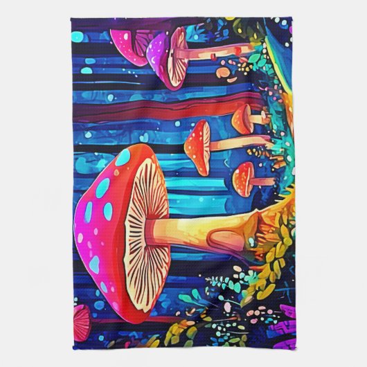 Magic Mushroom Path Design Geschirrtuch (Vertikal)