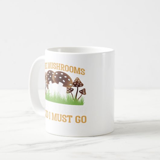 Magic Mushroom Pilzjagd Funny Mushroom Kaffeetasse (Vorderseite Links)
