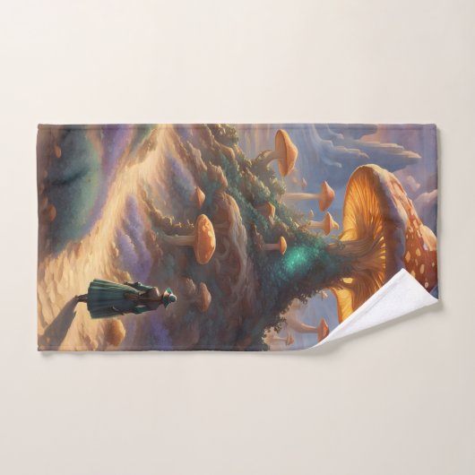 Magic Mushroom Planet Badhandtuch Set (Handtuch)