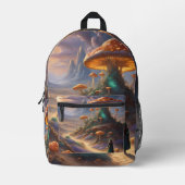 Magic Mushroom Planet Bedruckter Rucksack (Vorderseite)