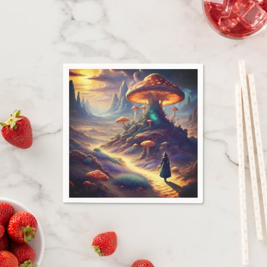 Magic Mushroom Planet Serviette (Beispiel)