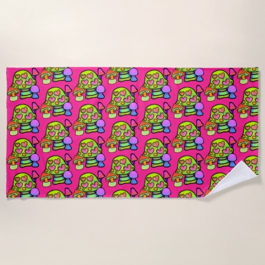 Magic Mushroom Print Strandtuch (Vorderseite)
