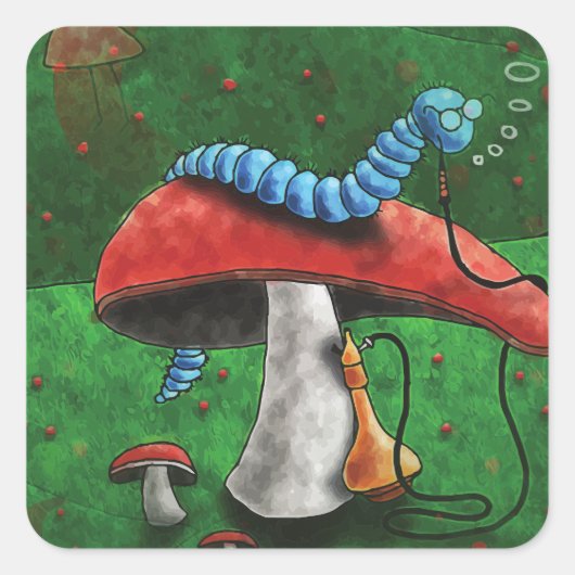 Magic Mushroom Quadratischer Aufkleber (Vorderseite)