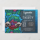 Magic Mushroom Rainbow Glitzer Whimsical Geburtsta Einladung (Vorderseite)