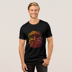 Magic Mushroom Retro Vibes T-Shirt Tri-Blend Shirt
