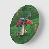 Magic Mushroom Runde Wanduhr (Winkel)