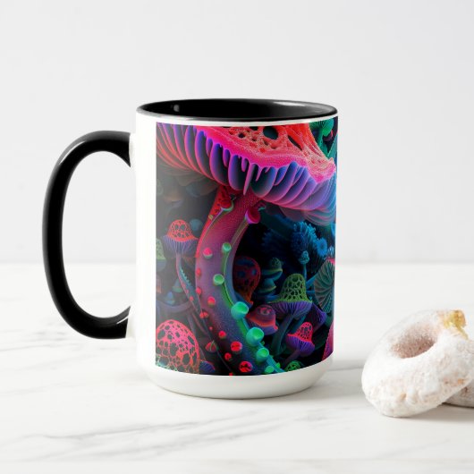 Magic Mushroom Wonderland Tasse (Mit Donut)