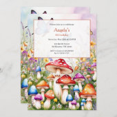 Magic Mushrooms Birthday Girls Einladung (Vorne/Hinten)